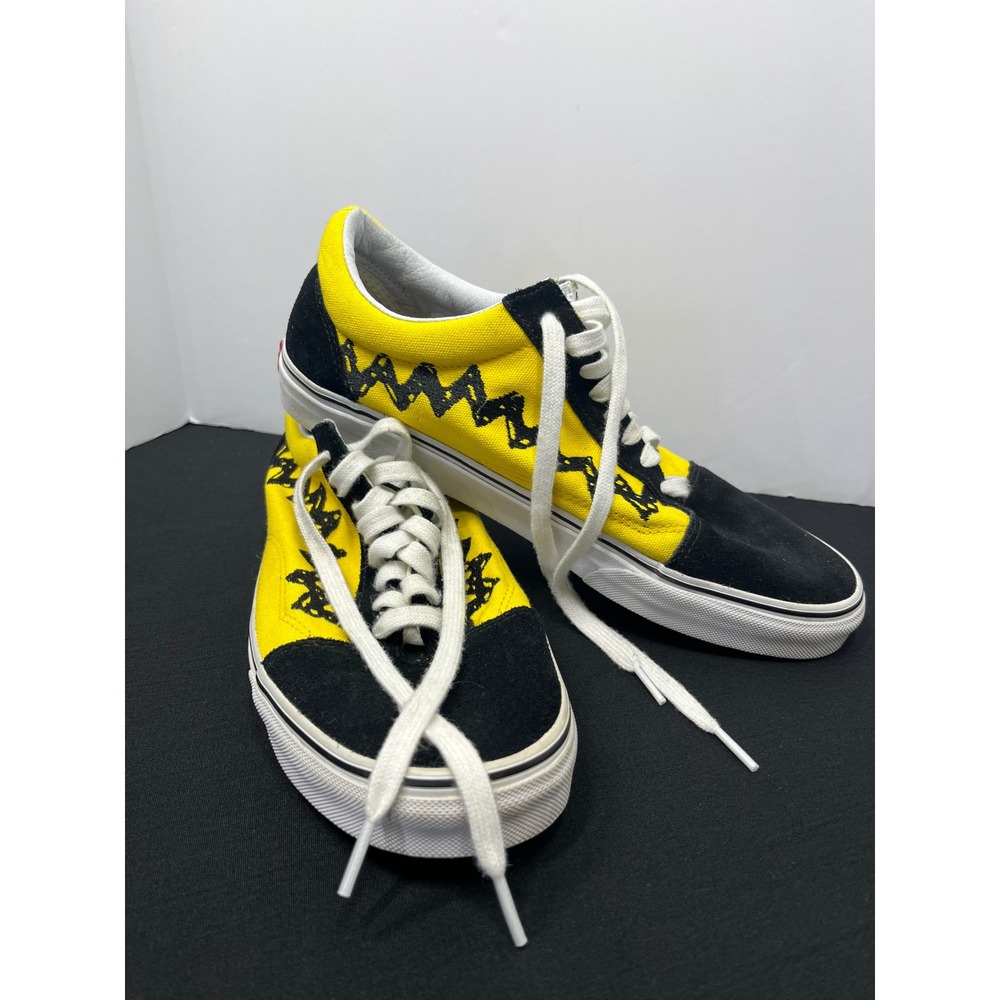 Vans x Peanuts Old Skool Charlie Brown Yellow Black Sneakers Men 10.5 500714